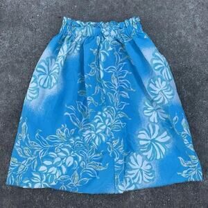 Blue and white floral skirt